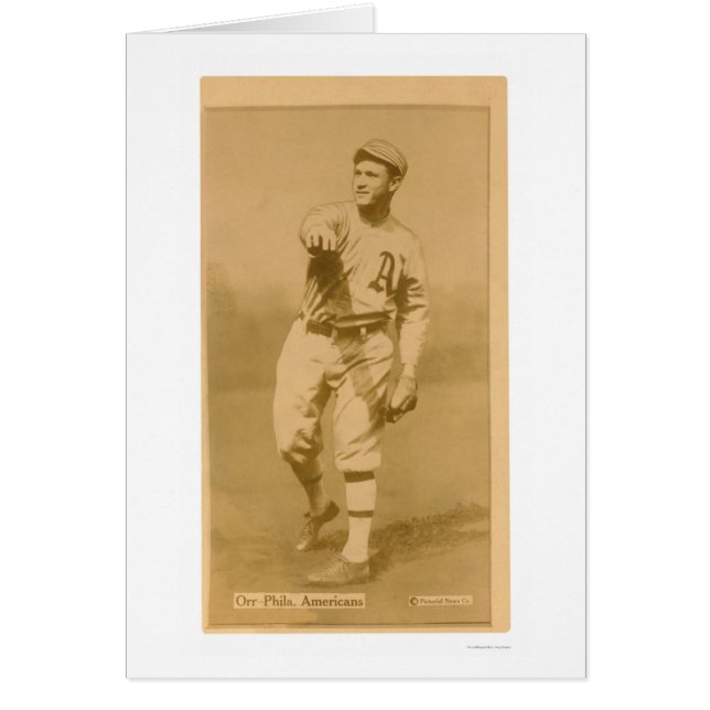 Cartão Basebol 1914 do atletismo de Bill Orr (Frente)