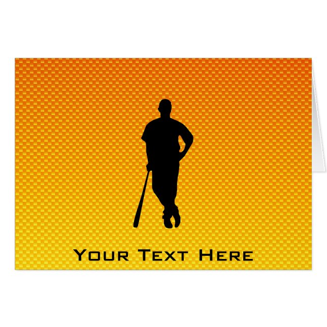 Cartão Basebol amarelo alaranjado (Frente Horizontal)