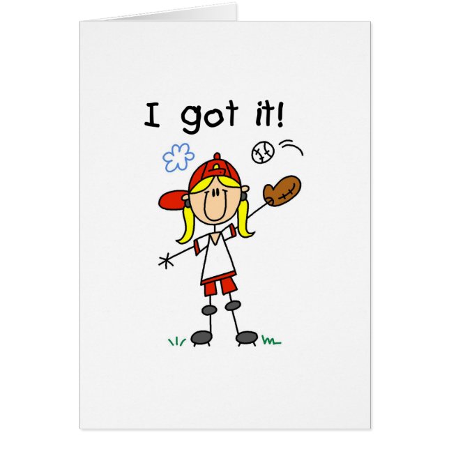 Cartão Basebol das meninas eu obtive-o (Frente)