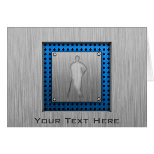 Cartão Basebol escovado do metal-olhar