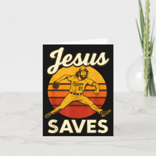 Cartão Basebol Menino Juventude Jesus Salva Basebol Crist
