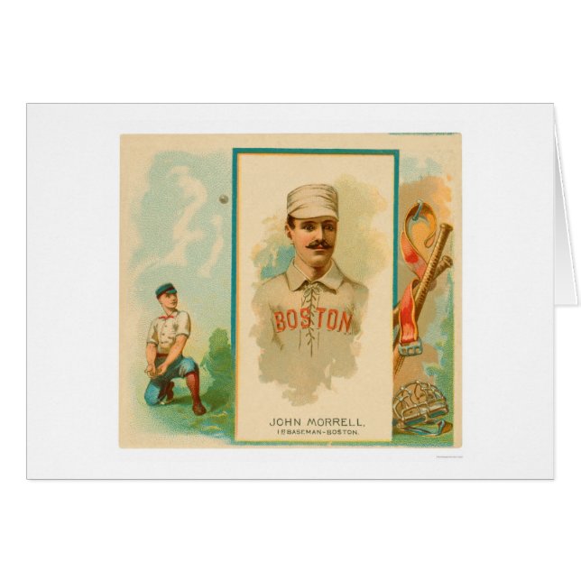 Cartão Basebol raro 1888 de John Morrell (Frente Horizontal)
