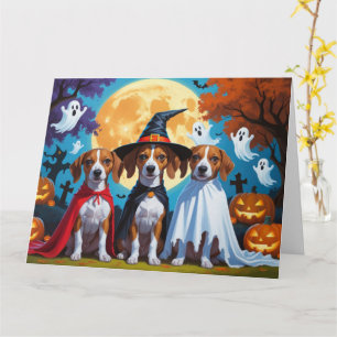 Cartão Basenji Dogs Pumpkin Halloween Engraçado