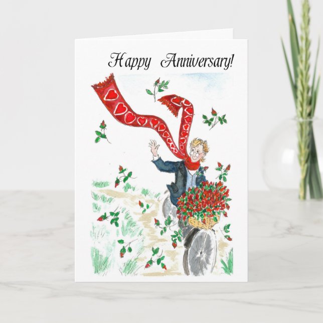 Cartão Basket of Roses Anniversary Card (Frente)