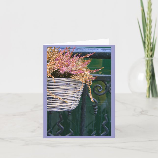 Cartão basket on fence (Frente)