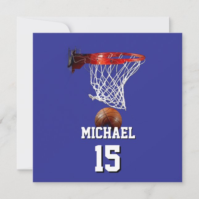 Cartão Basketball Add Your Name & Number Pop Art (Frente)