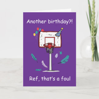 Cartão Basketball Birthday Foul Called Celebration