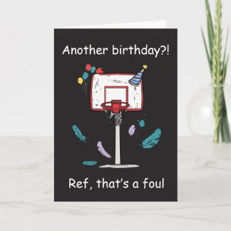 Cartão Basketball Birthday Foul Called Celebration