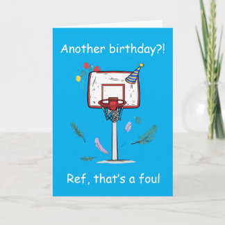 Cartão Basketball Birthday Foul Called Celebration