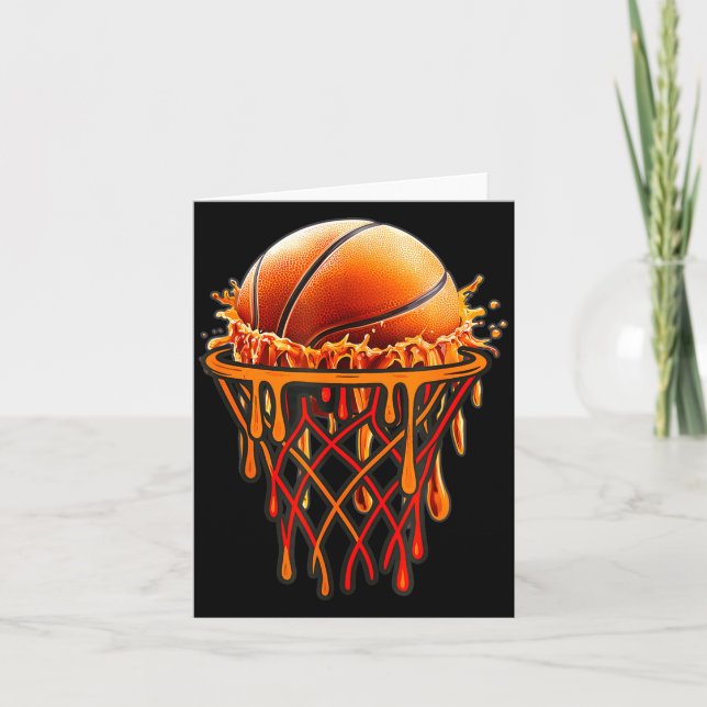 Cartão Basketball Drip Graphic, Basketball Funny Bruh Gif (Frente)