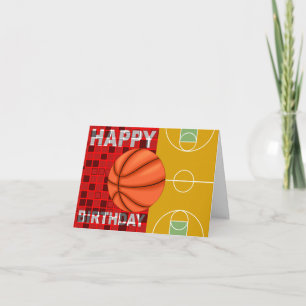 Cartão Basketball Happy Birthday Card