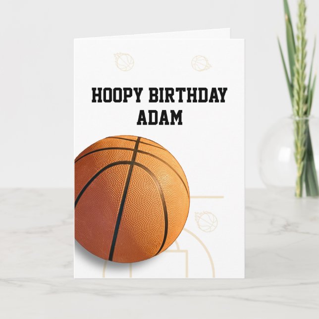 Cartão Basketball Happy Birthday Card Sports Funny (Frente)