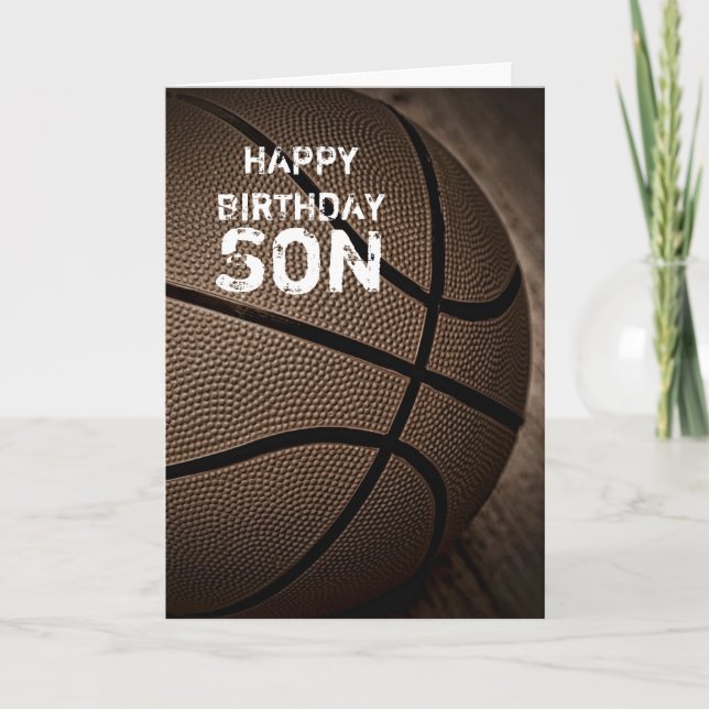 Cartão Basketball Happy Birthday Son Card (Frente)