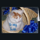 CARTÃO BASKETFUL OF **PURRRFECT** BIRTHDAY WISHES<br><div class="desc">TURKISH VAN SENDS A BASKETFUL OF "PURFECT" BIRTHDAY WISHES WITH A LITTLE HELP FROM OUR **TURKISH VAN NOEL.***
Please check out my entire line here at Zazzle and THANK YOU very much!</div>