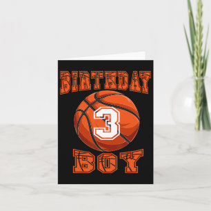 Cartão Basquete - Aniversário de 3 anos aniversário de 3 