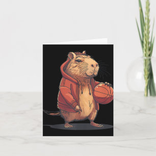 Cartão Basquete Aquarela Arte Animal Aro de Basquete C