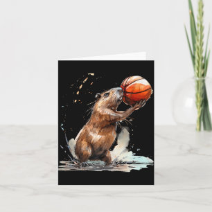 Cartão Basquete Aquarela Basquete Jogador Arte Ca