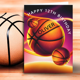 Cartão Basquete Bola Esportes Feliz Aniversário