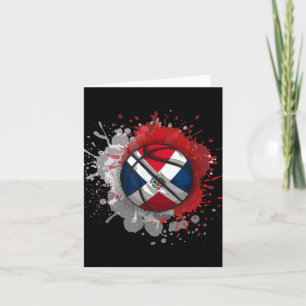 Cartão Basquete Com Bandeira Da República Dominicana