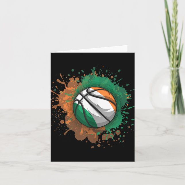 Cartão Basquete com Tanque de Bandeira na Irlanda (Frente)