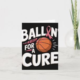 Cartão Basquete Conscientização do Câncer de Mama Premium