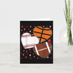 Cartão Basquete de Coração Beisebol Futebol Meninos Homen