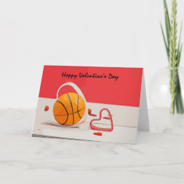 Cartão Basquete Dia de os namorados de basquete com amor
