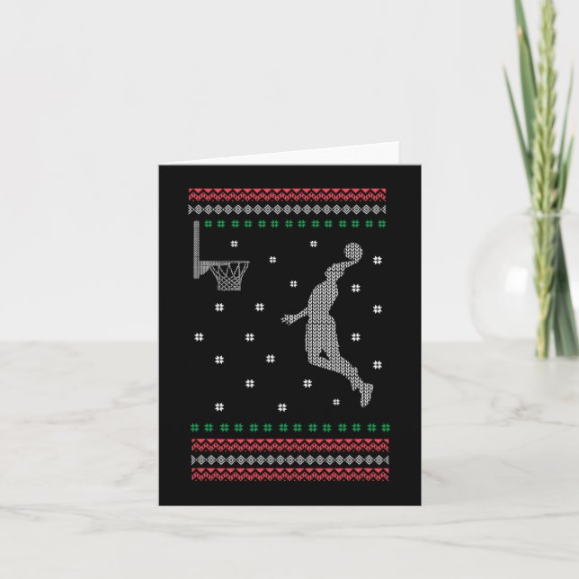 Cartão Basquete Dunking Christmas Legal Sport Ugly X-Mas (Frente)