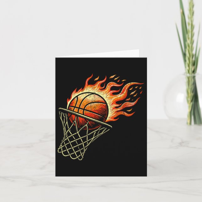 Cartão Basquete em Chamas (Frente)