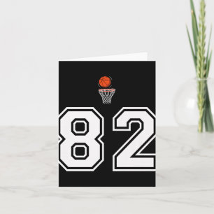 Cartão Basquete estilo 82 número vintage branco Premium