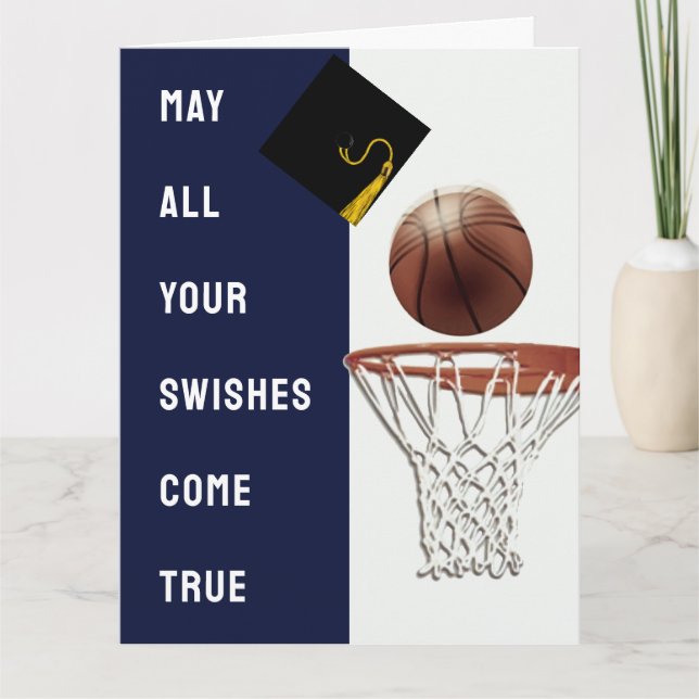 Cartão Basquete Felicita Graduação com Boa Sorte (Frente)