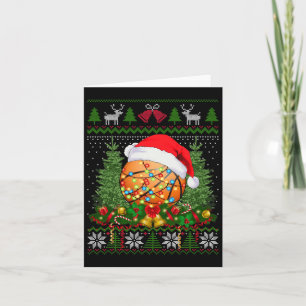 Cartão Basquete Natal Ugly Family Presente Esportes Lover