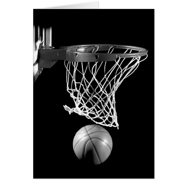 Cartão Basquete preto e branco (Frente)
