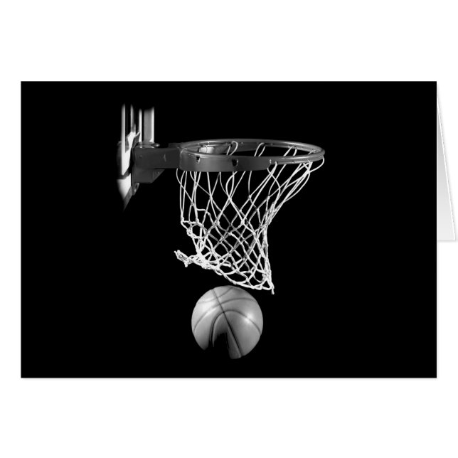 Cartão Basquete preto e branco (Frente Horizontal)