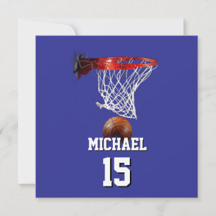 Cartão Basquetebol Adicione seu Nome e Número Pop Art