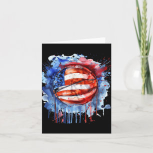 Cartão Basquetebol América Watercolor Basball Hoop EUA