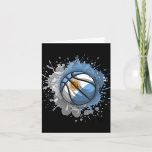 Cartão Basquetebol Com Bandeira Da Argentina