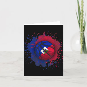 Cartão Basquetebol Com Bandeira Do Haiti 