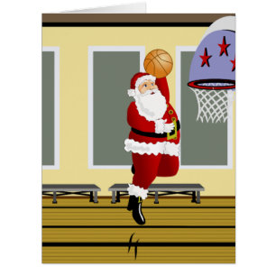 Cartão Basquetebol do papai noel