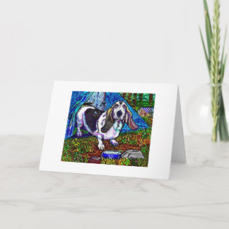 Cartão "Basset Camping" Greetings Card