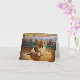 Cartão Basset Hound Christmas Cruise: Feriado Pawsome