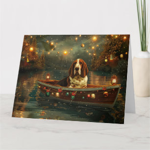 Cartão Basset Hound Christmas Festive Voyage