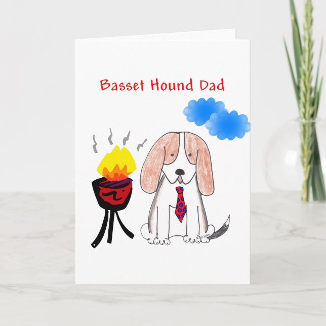 Cartão Basset Hound Dad Card (Frente)