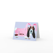 Basset Hound de Fantasia Rosa de Coelho