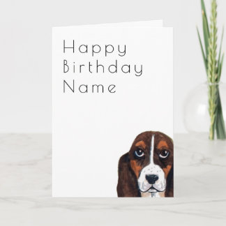 Cartão Basset Hound Dog Deco Birthday