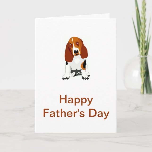 Cartão Basset Hound Father's Day Card (Frente)