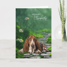 Basset Hound Green Garden Path Pet Sympathy
