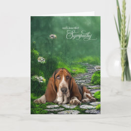 Cartão Basset Hound Green Garden Path Pet Sympathy