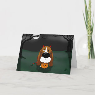 Cartão Basset Hound Halloween