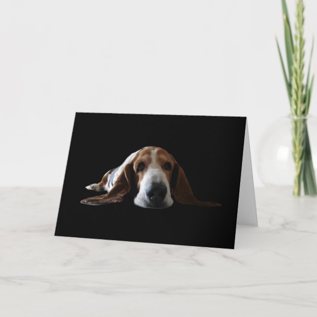 Cartão Basset Hound lying down (Frente)